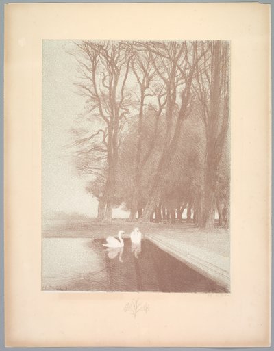 Maisemasarja: Maisema, lautanen 6, muistiinpano, liljat, 1892-1893. tekijältä Charles Marie Dulac