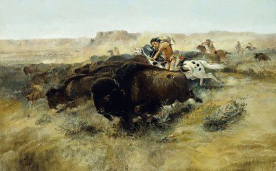 Buffalo Hunt nro. 7, 1892-1895 tekijältä Charles Marion Russell
