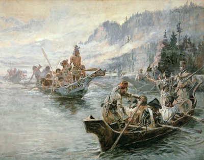 Lewis & Clark Ala-Columbia-joella tekijältä Charles Marion Russell