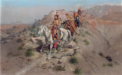 Sotapolulla, 1895 tekijältä Charles Marion Russell