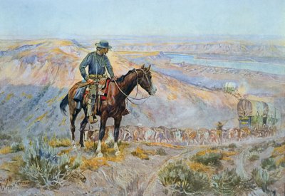 Wagon Boss (öljy kankaalle) tekijältä Charles Marion Russell