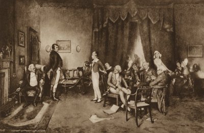 Reunió de Robert Burns i Sir Walter Scott, Edimburg (lito)finès tekijältä Charles Martin (after) Hardie