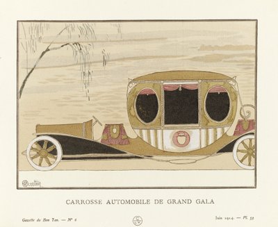 Grand Gala Automobile Coach, pub. 1914 (sabluunapainatus) tekijältä Charles Martin