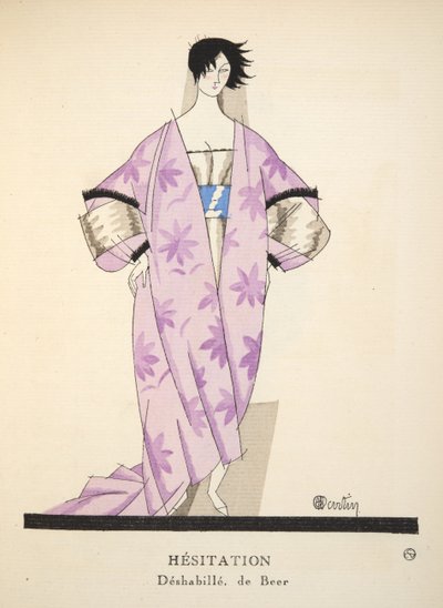 Epäröinti Gazette de Bon Ton -lehdestä, pub. 1920 (sabluunapainatus) tekijältä Charles Martin