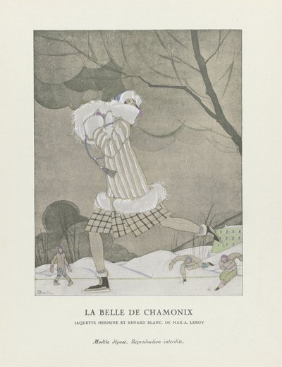 La Belle de Chamonix, pub. 1924 (sabluunapainatus) tekijältä Charles Martin