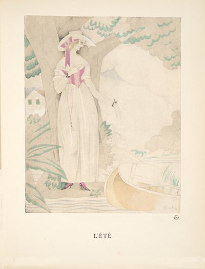 Lété, muotikuvakokoelmasta, 1922 (pochoir-painatus). tekijältä Charles Martin