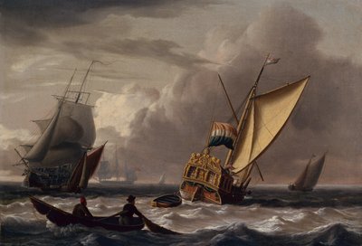 Hollantilainen Admiralty-jahti ja muut laivakuljetukset (öljy paneelissa) tekijältä Charles Martin Powell