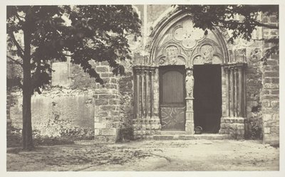 Villeneuve le Comten kirkko, Seine-et-Marne (Villeneuve le Comten kirkko, Seine-et-Marne) tekijältä Charles Marville