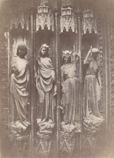 Hyveet murskaavat paheita, Strasbourgin katedraali, 1853. tekijältä Charles Marville