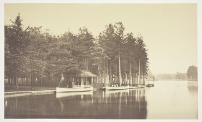 Nimetön, c. 1850. [Vene järvellä Bois de Boulognessa, puisto Pariisissa]. tekijältä Charles Marville