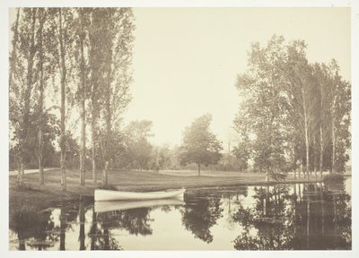 Nimetön, c. 1850. [Vene järvellä Bois de Boulognessa, puisto Pariisissa]. tekijältä Charles Marville