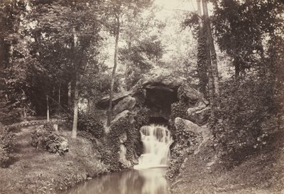 Näkymä Pienestä luolasta kohti Deer Pond, Bois de Boulogne tekijältä Charles Marville