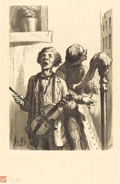 Kadun laulajat tekijältä Charles Maurand after Honoré Daumier