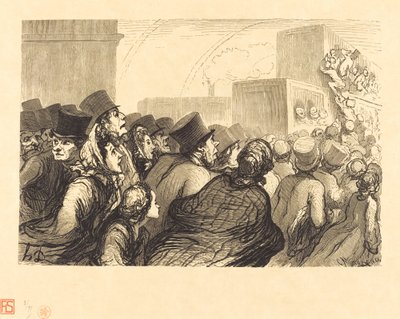 Sunnuntaimatkailijat tekijältä Charles Maurand after Honoré Daumier