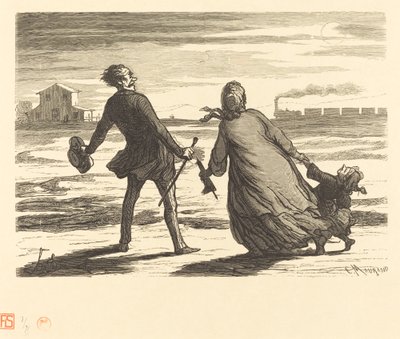 Liian myöhään! tekijältä Charles Maurand after Honoré Daumier