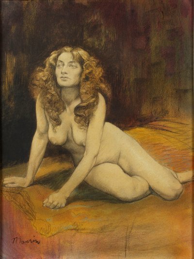 Makaava nainen alaston , c. 1895. tekijältä Charles Maurin