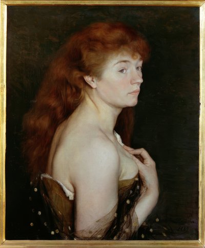 Portrait de jeune femme rousse tekijältä Charles Maurin