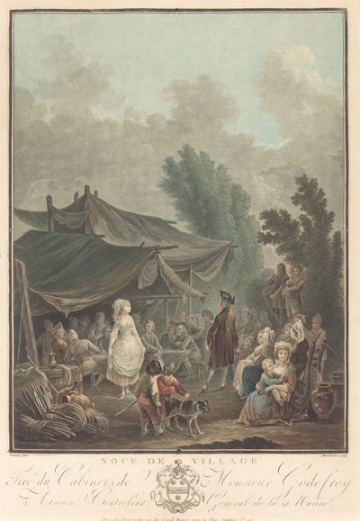 Noce de Village Village Häät, 1785. tekijältä Charles Melchior Descourtis