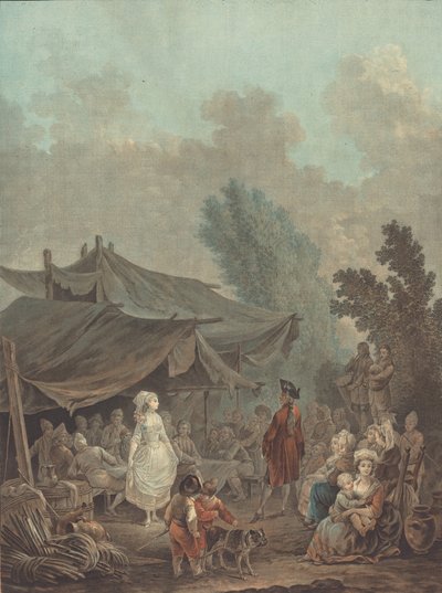 Noce de Village Village Häät, 1785. tekijältä Charles Melchior Descourtis