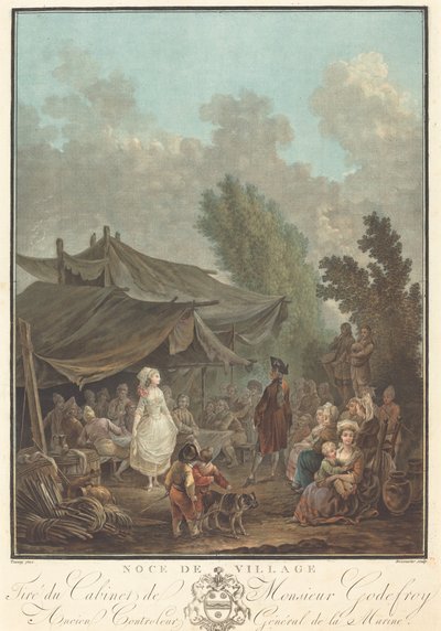 Noce de Village Village Häät, 1785. tekijältä Charles Melchior Descourtis
