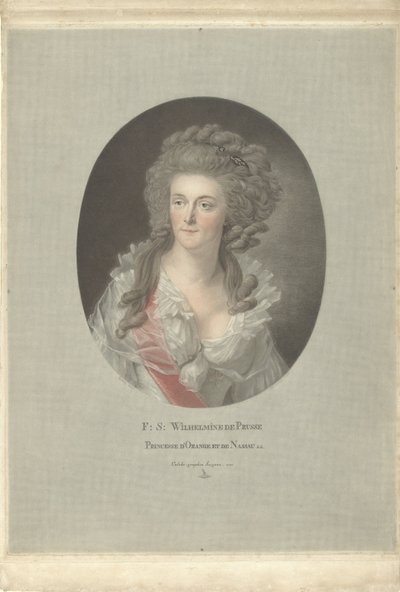 Muotokuva Preussin Wilhelminasta, Orange-Nassaun prinsessasta F: S: Wilhelmine de Prusse Princesse d
