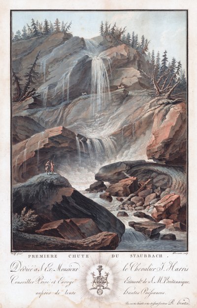 Premiere Chute Du Staubbach, myöhässä
1700-1900-luvun alku (Etsaus ja akvatintti) tekijältä Charles Melchior Descourtis