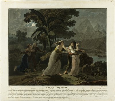 Lähtö, levy 4 teoksesta Paul et Virginie (Paul et Virginie) tekijältä Charles Melchior Descourtis