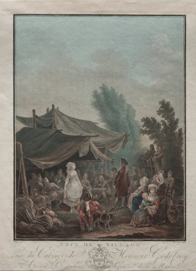 Kylän häät 1785. tekijältä Charles Melchior Descourtis