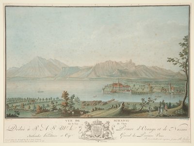 Näkymä Schadausta Thun-järvelle (Clementin jälkeen) tekijältä Charles Melchior Descourtis