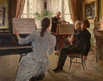Kvartetti (öljy paneeliin) tekijältä Charles Mertens