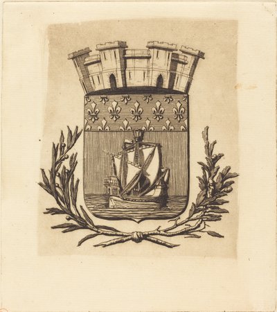 Pariisin kaupungin symboliset käsivarret tekijältä Charles Meryon