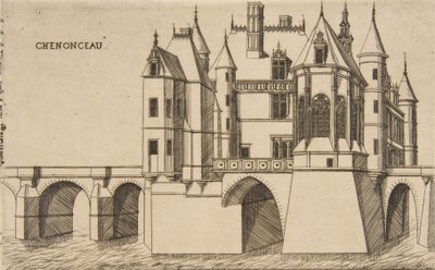 Château de Chenonceau, nro 2, 1856. tekijältä Charles Meryon