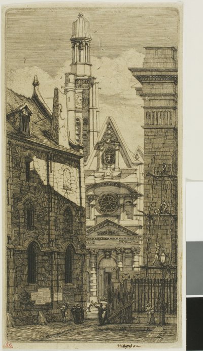 St. Etienne du Montin kirkko, Pariisi tekijältä Charles Meryon