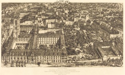 College Henri IV, Paris tai Lycée Napoléon (Henry IV College tai Napoleon School) tekijältä Charles Meryon