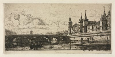 Pariisin etsaukset: Vaihto-silta, 1854. tekijältä Charles Meryon