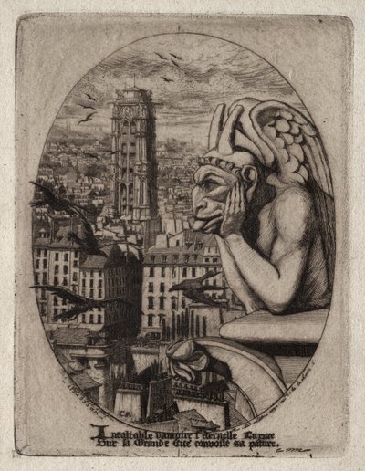 Pariisin etsaukset: Gargoyle tekijältä Charles Meryon