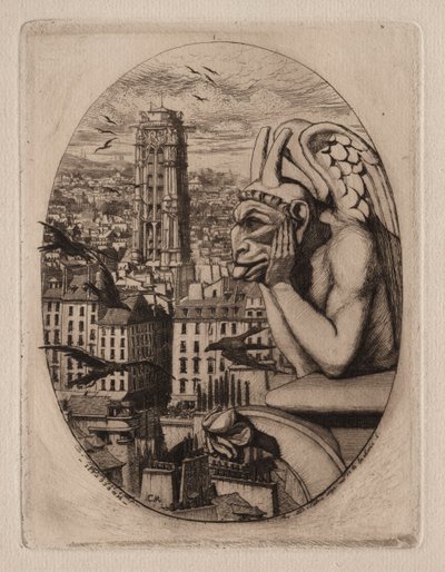 Pariisin etsaukset: Gargoyle tekijältä Charles Meryon