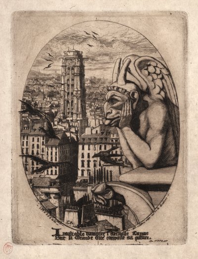 Pariisin etsaukset: Gargoyle tekijältä Charles Meryon
