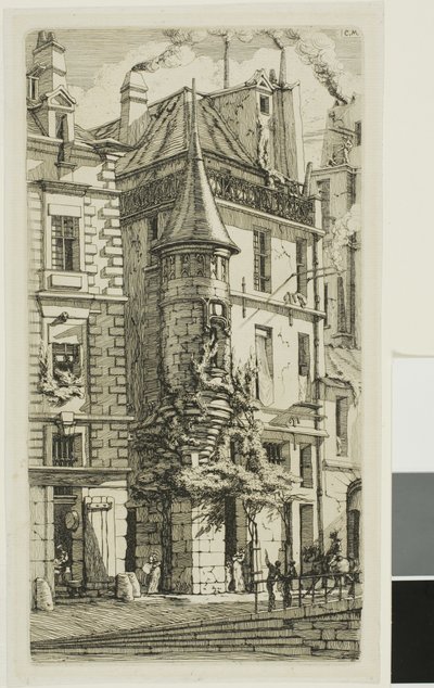 Talo tornilla, rue de la Tixéranderie tekijältä Charles Meryon