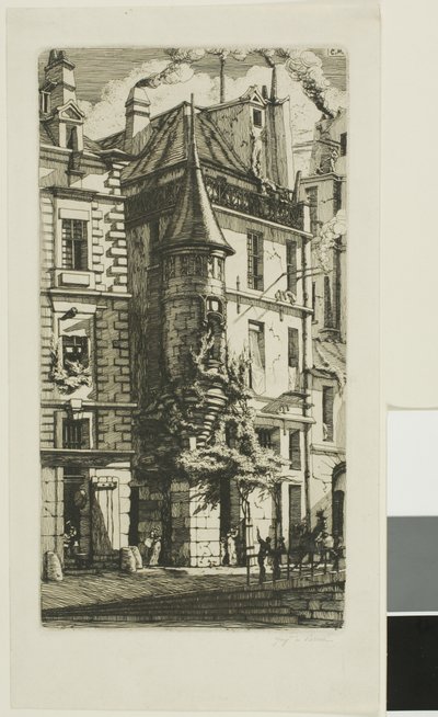 Talo tornilla, rue de la Tixéranderie, Pariisi tekijältä Charles Meryon