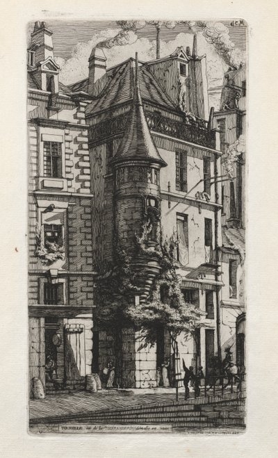 Talo tornilla, rue de la Tixéranderie, Pariisi tekijältä Charles Meryon