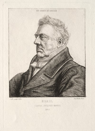 L. J. Marie Bizeul, bretonilainen arkeologi, 1860-1861. tekijältä Charles Meryon