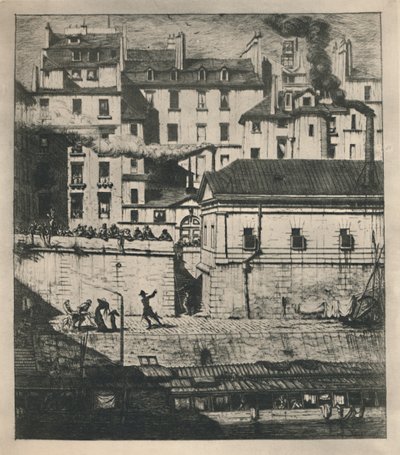 La Morgue 3rd State, 9 18 x 8 18 tuumaa, 1854, 1927 tekijältä Charles Meryon