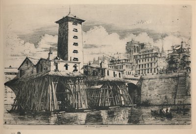 Notre Damen 9. valtion pumppu, 6 34 x 9 78 tuumaa, 1852, 1927 tekijältä Charles Meryon