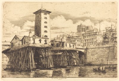 Notre-Dame-pumppu, Pariisi (The Notre-Dame Pump) tekijältä Charles Meryon