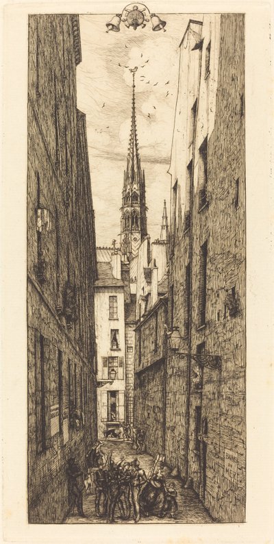 Rue des Chantres, Pariisi (Chantrey Street, Pariisi) tekijältä Charles Meryon