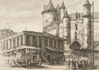 Le Grand Châtelet Grand Châtelet, Pariisi noin 1780, aikaisemman piirustuksen, 1861, mukaan. tekijältä Charles Meryon