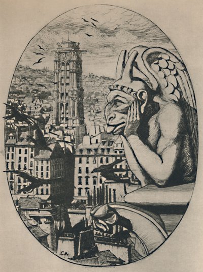 Le Stryge 8th State 6 34 x 5 18 tuumaa, 1853, 1927 tekijältä Charles Meryon