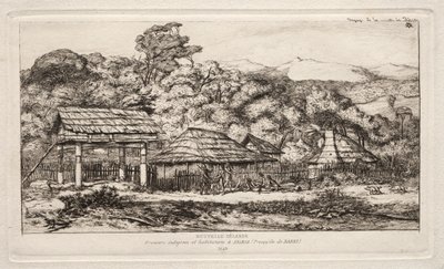 Alkuperäiset navet ja majat Akaroassa, Banksin niemimaalla, 1845, 1865. tekijältä Charles Meryon