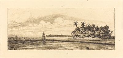 Oseania, saaret Uveassa (Wallis); Peche aux palmes, 1845 (Oseania: Kalastus, Palmssaarten lähellä Uea tai Wallis-ryhmä) tekijältä Charles Meryon